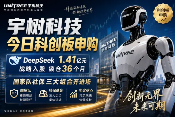 宇树科技今日科创板申购:DeepSeek 1.41亿元战略入股锁仓36个月,国家队社保三大组合齐进场 宇树科技今日科创板申购:DeepSeek 1.41亿元战略入股锁仓36个月,国家队社保三大组合齐进场