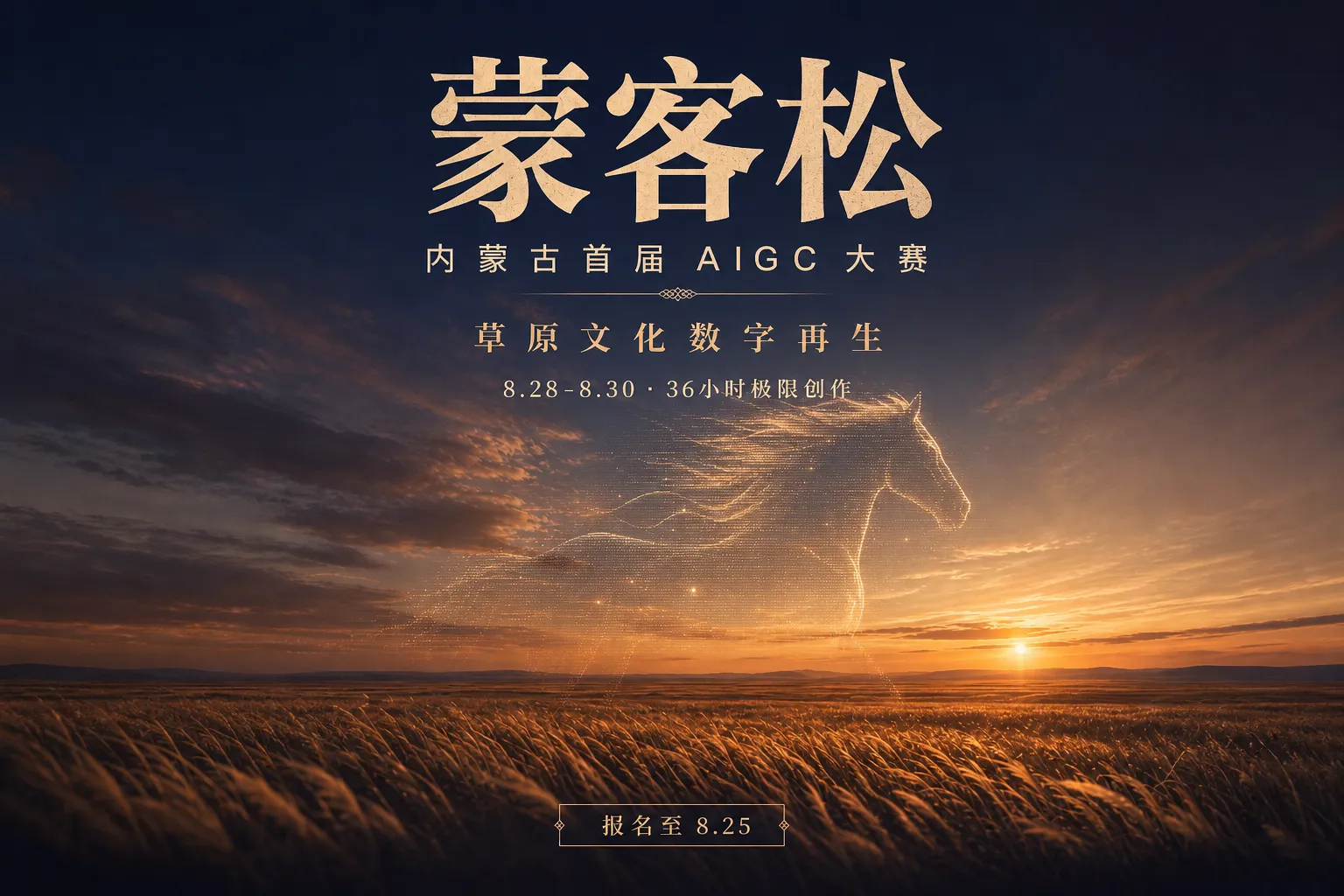 AITOP100赛事收录|内蒙古首届蒙客松AIGC大赛8月28日开赛：36小时极限创作，金奖8万元+算力资源
