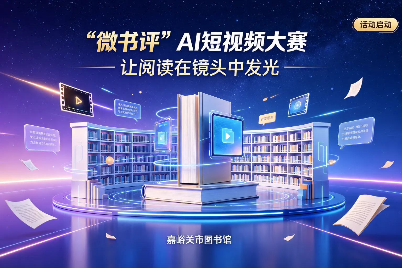 AIGC大赛：第五届“书香雄关”读书季——“微书评”AI短视频大赛正式启动
