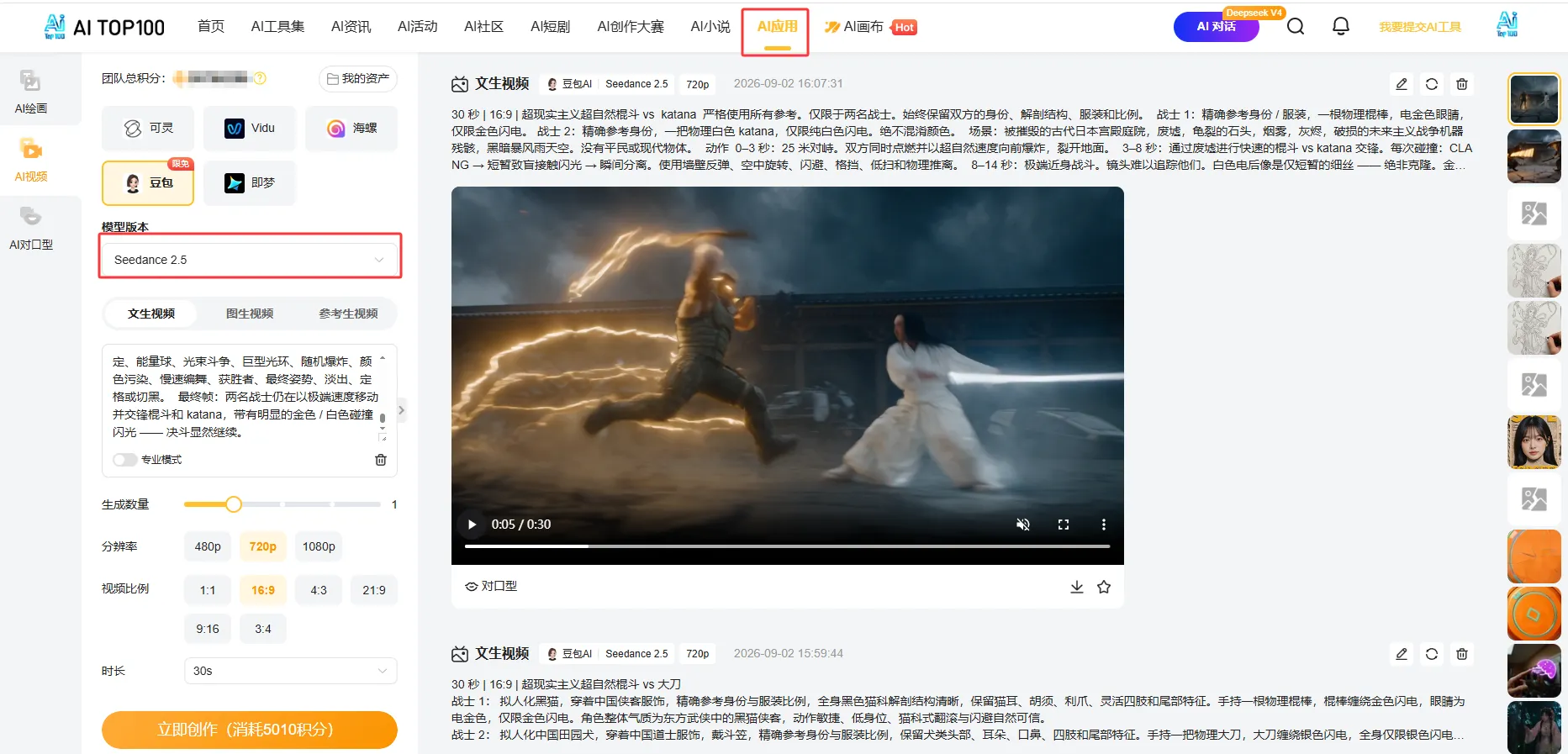 30秒双人打斗AI视频