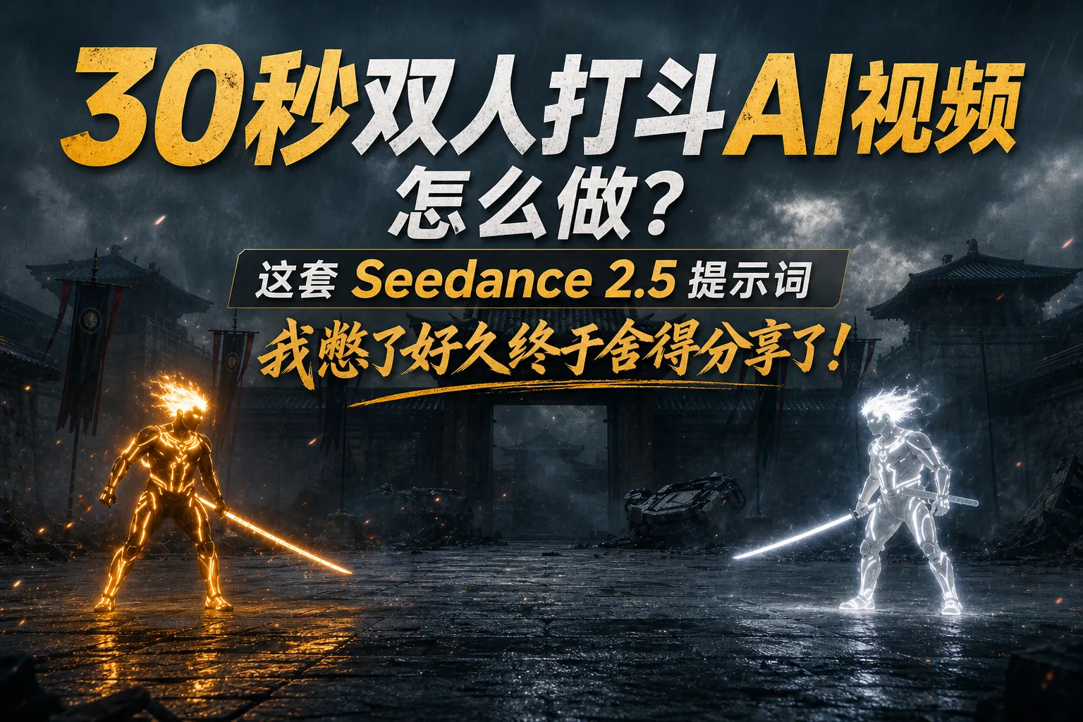 🎬 30秒双人打斗AI视频怎么做？这套Seedance 2.5提示词我憋了好久终于舍得分享了！