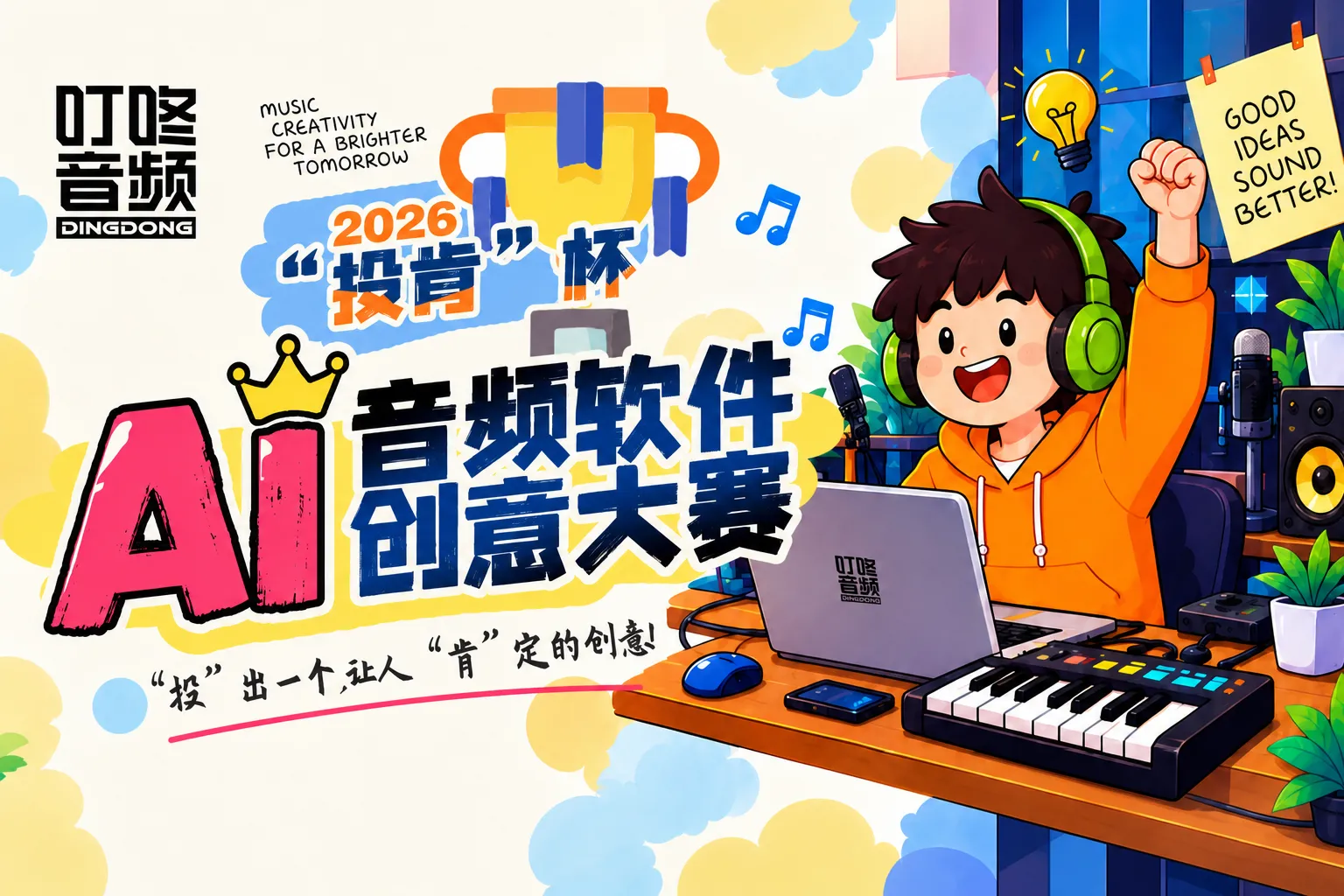 🎵 叮咚音频2026“投肯”杯AI音频软件创意大赛火热开启
