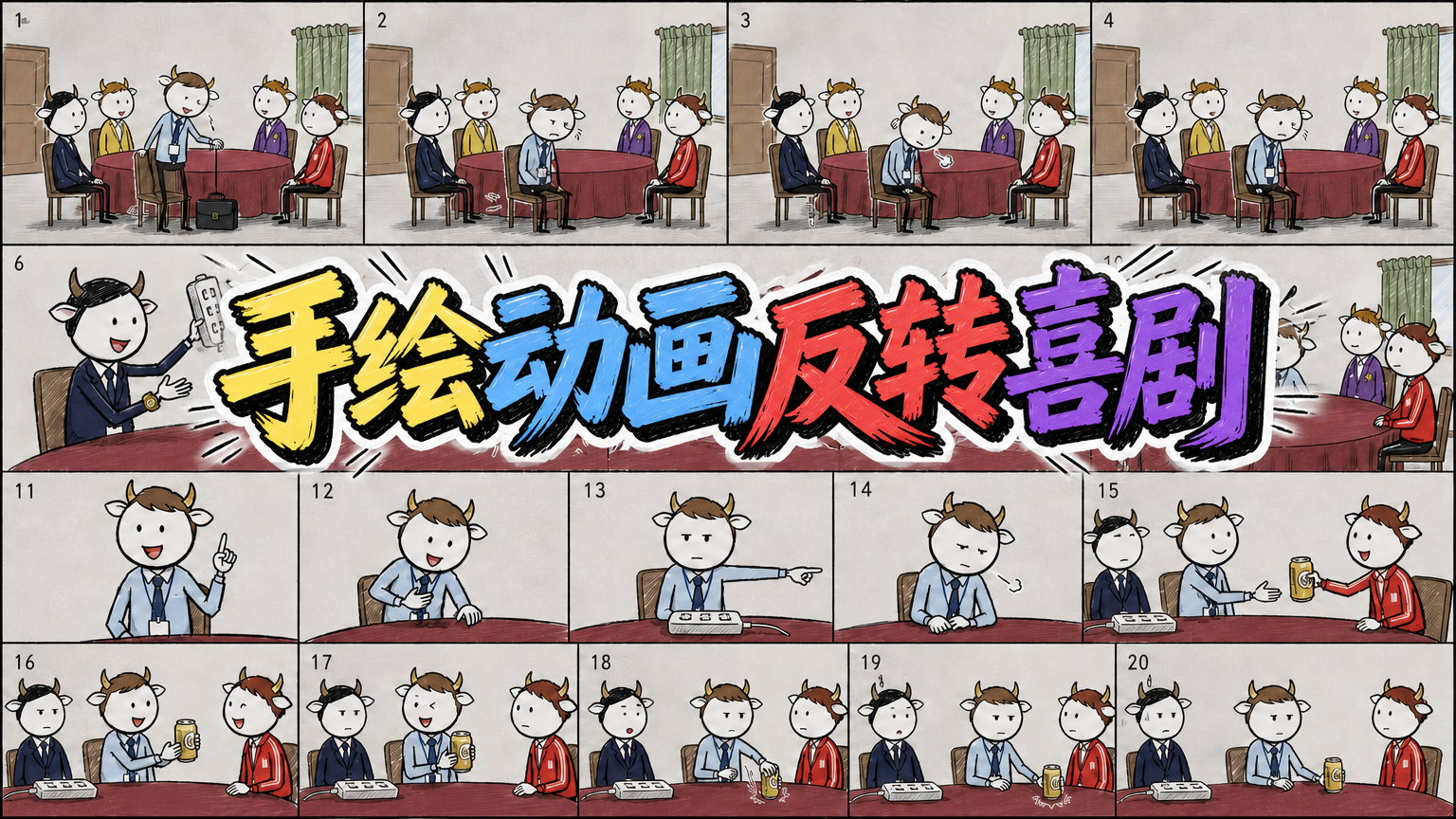 画出打工人的一生：手绘风格动画反转短剧