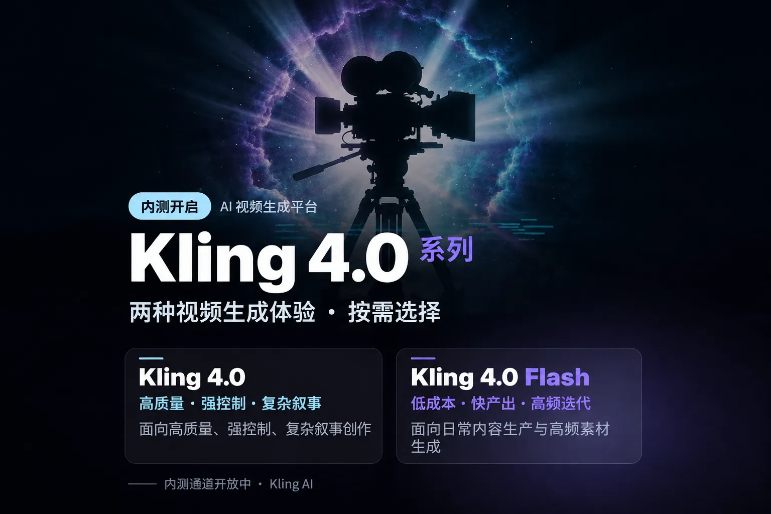 Kling4.0系列开启内测：双版本上线，按需选择AI视频生成方案