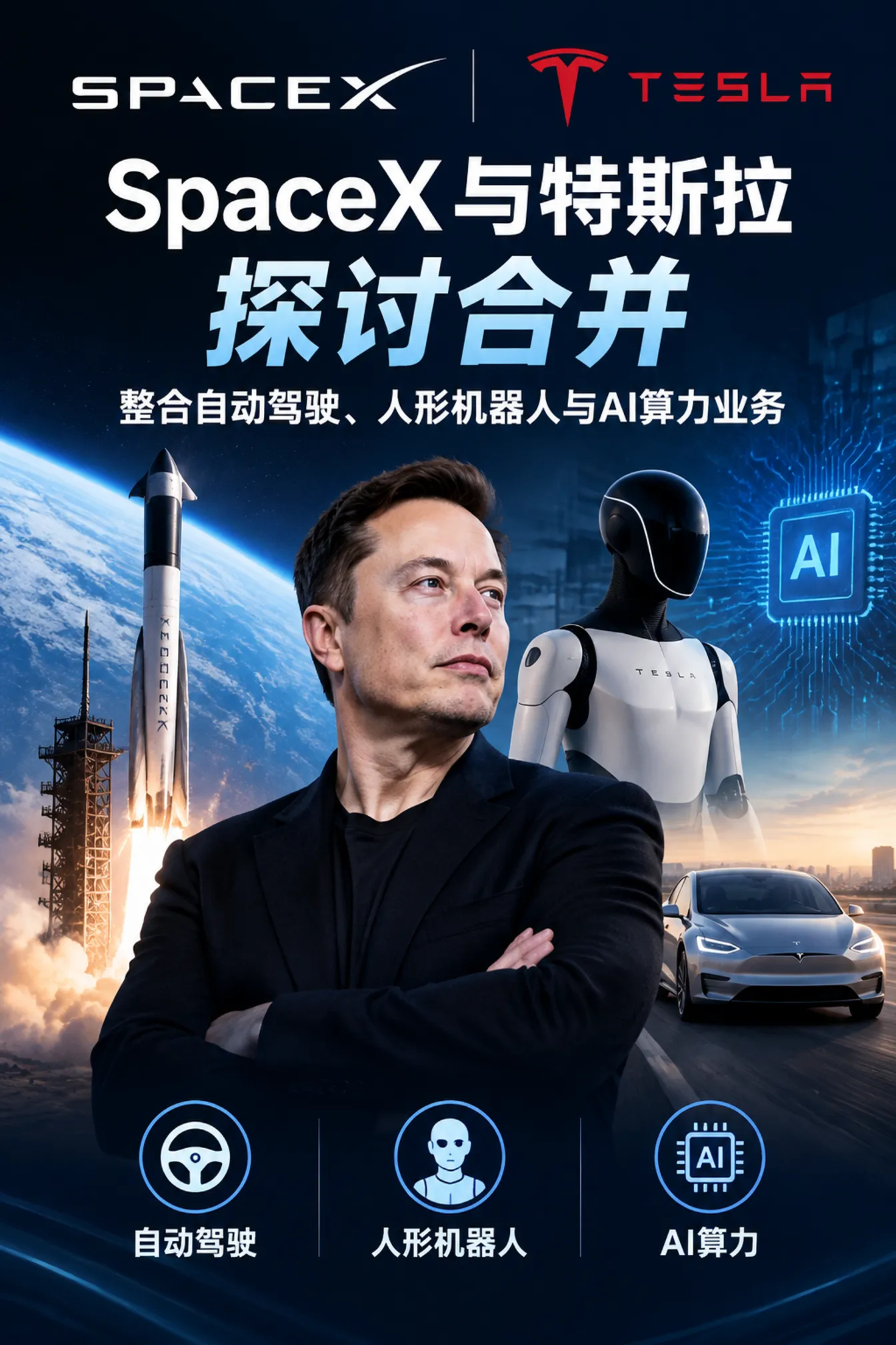 SpaceX与特斯拉探讨合并